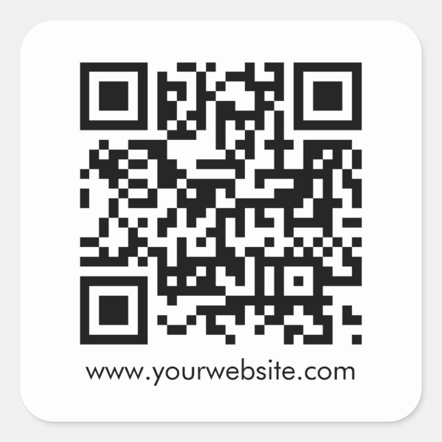 Customer Business QR Code Modern Simple Template Square Sticker (Front)