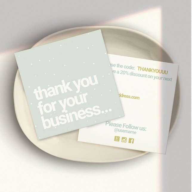 Customer Discount Thank You Winter Stars  Square Business Card (Creator Uploaded)