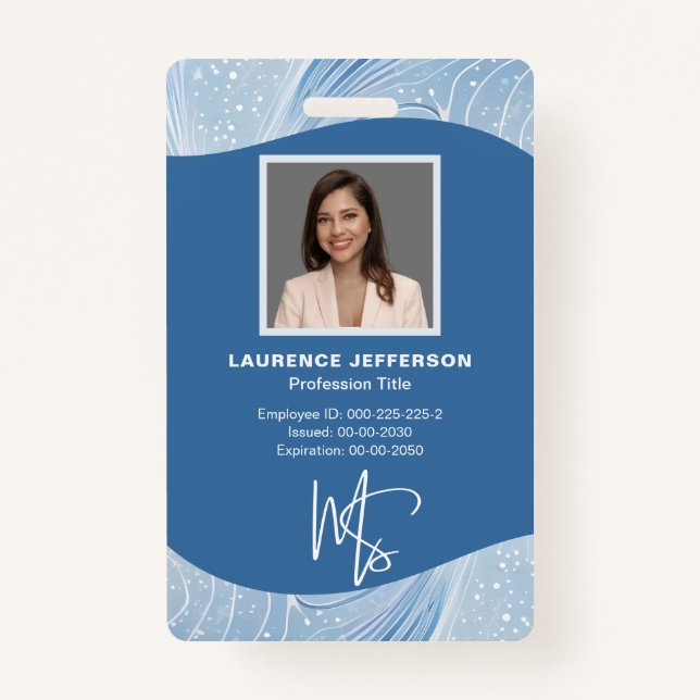 Customer Employee Photo, Qr Code, Logo, Name  ID Badge (Front)