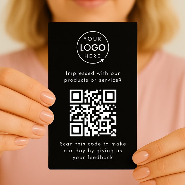 Customer Feedback | QR Code Black Business Review Business Card (Creator Uploaded)