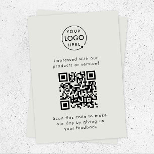 Customer Feedback   QR Code Business Rating Grey Enclosure Card