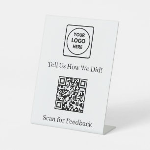 Customer Feedback QR Code   Business Review Rating Pedestal Sign