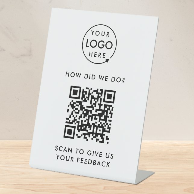Customer Feedback QR Code Review Business Rating Pedestal Sign (Creator Uploaded)