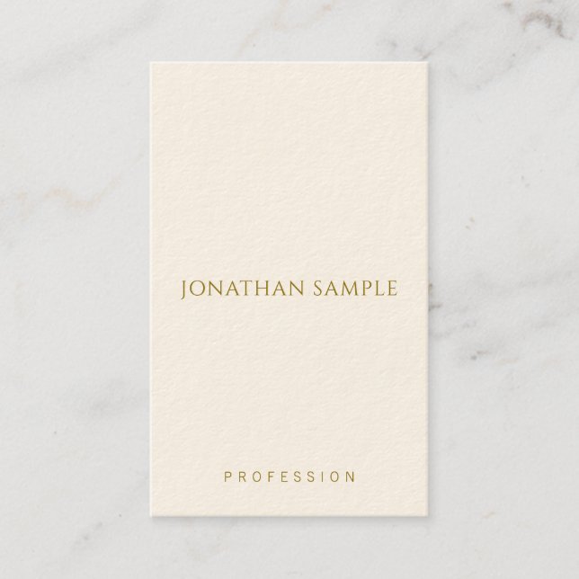 Customer Gold Text Template Modern Vertical Business Card (Front)