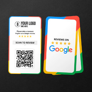 Customer Google Reviews QR Code Business Review  Card