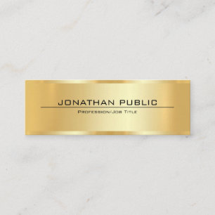 Customer Professional Elegant Faux Gold Template Mini Business Card