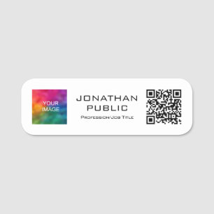 Customer QR Code Member Photo Or Company Logo Here Name Tag