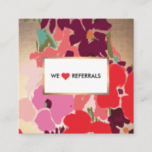 Customer Referral Gold Watercolor Floral 