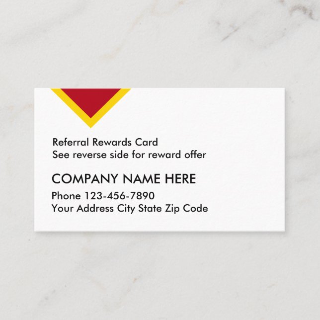 Customer Referral Reward Cards (Front)