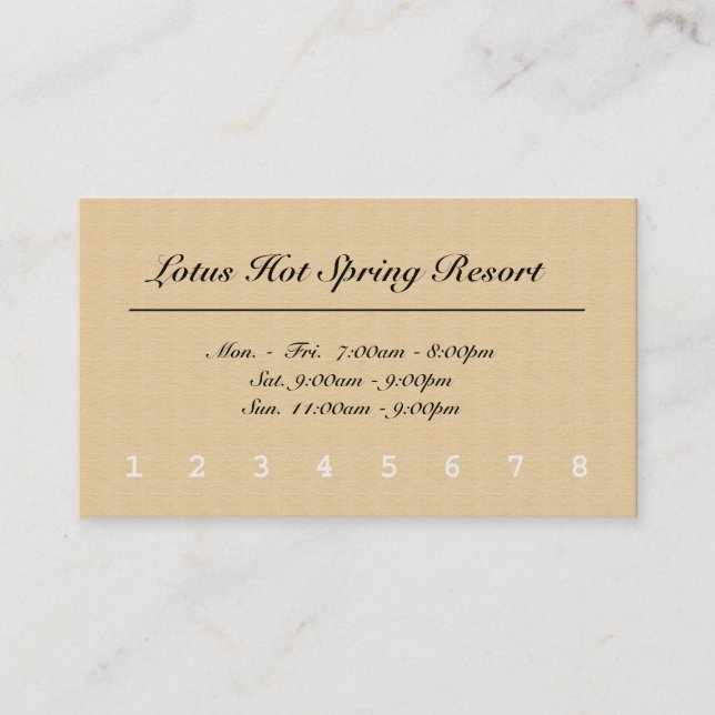 customer reward punch card. loyalty card (Front)