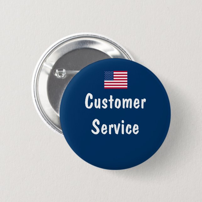 Customer Service 6 Cm Round Badge (Front & Back)
