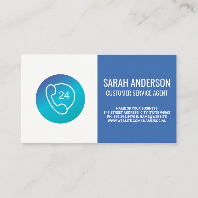 Customer Service Agent | Call Centre Phone Icon Business Card (Front)