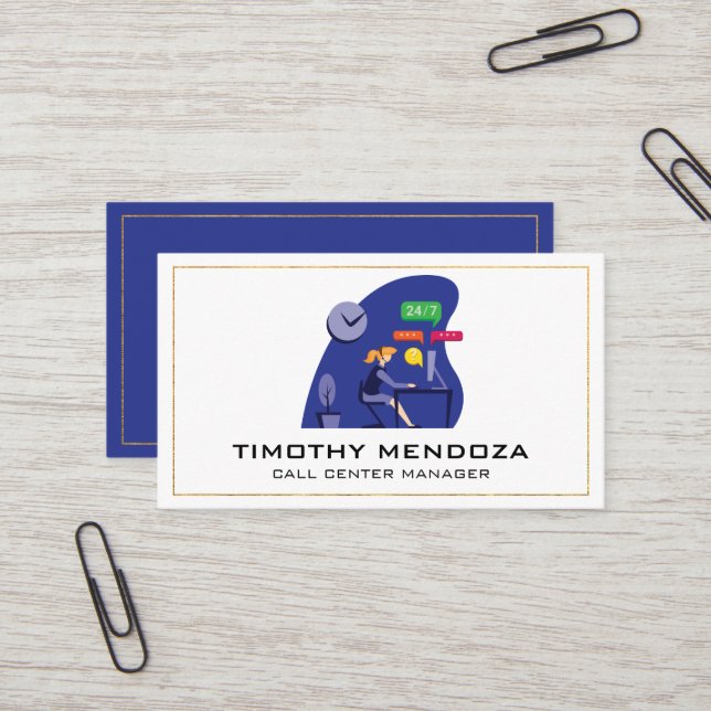 Customer Service | Call Centre Business Card (Front/Back In Situ)