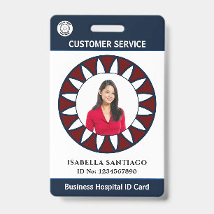 Customer Service Employee Photo Business Custom  ID Badge