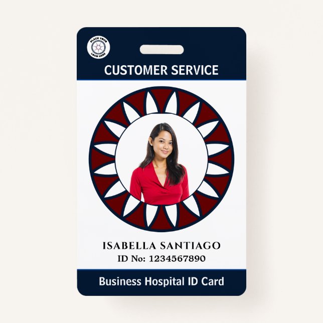 Customer Service Employee Photo Business Custom  ID Badge (Front)