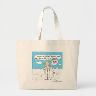 Customer Service In Heaven Funny Cards Mugs Gifts Large Tote Bag