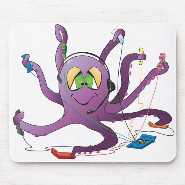 Customer Service Octopus Mouse Pad (Front)