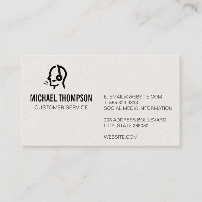 Customer Service Rep Logo Business Card (Front)