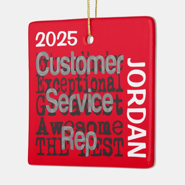 Customer Service Representative Extraordinaire Ceramic Ornament (Left)