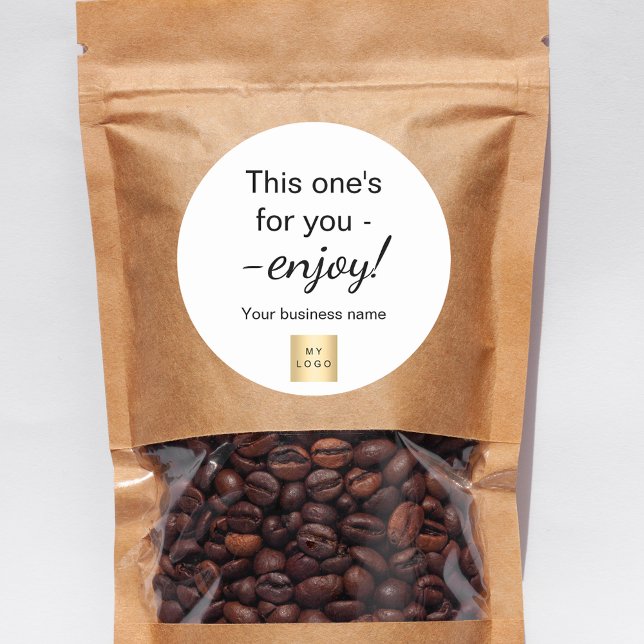 Customer shopping business logo wrapping classic round sticker (Creator Uploaded)