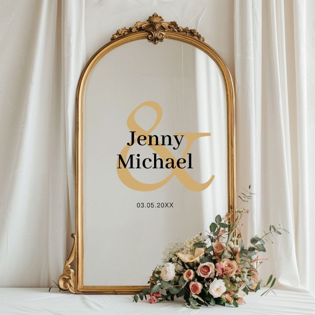Customer Specific Ampersand Wedding (Customer specific, ampersand, wedding, window cling with your names and date.)