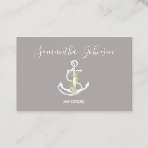 Customer-specific anchor with flowers business card