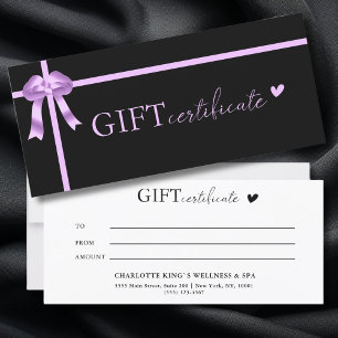 Customer specific Business Gift Certificate