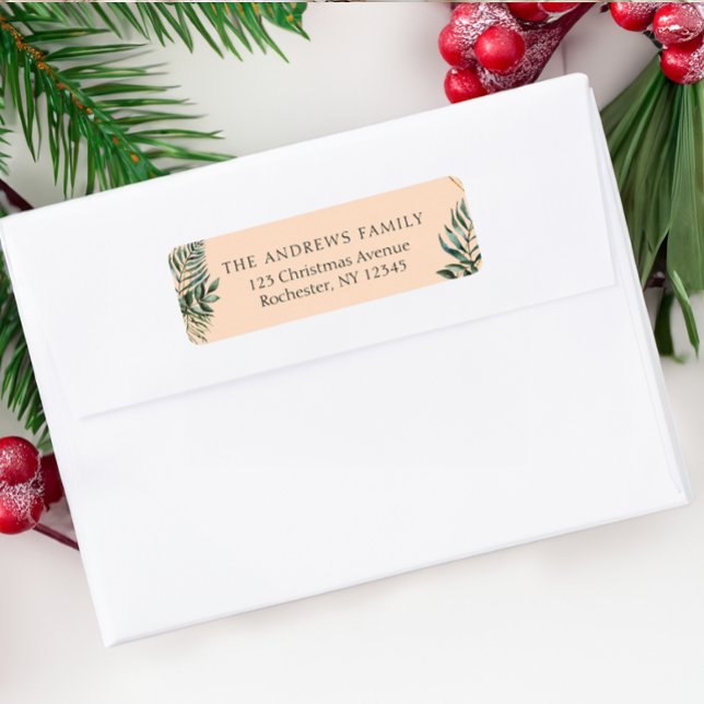 Customer specific Christmas Botanical   Return Address Label (Creator Uploaded)
