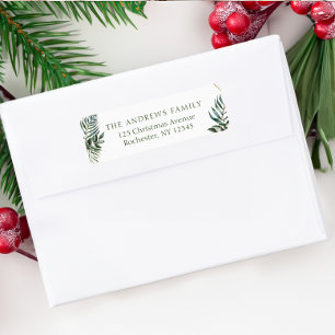 Customer specific Christmas Botanical Return Address Label