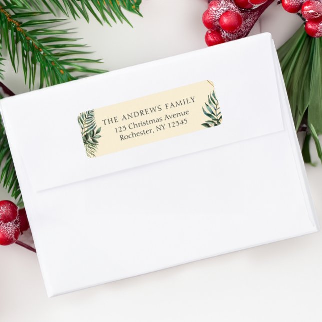Customer specific Christmas Botanical   Return Address Label (Creator Uploaded)
