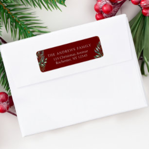 Customer specific Christmas Botanical   Return Address Label