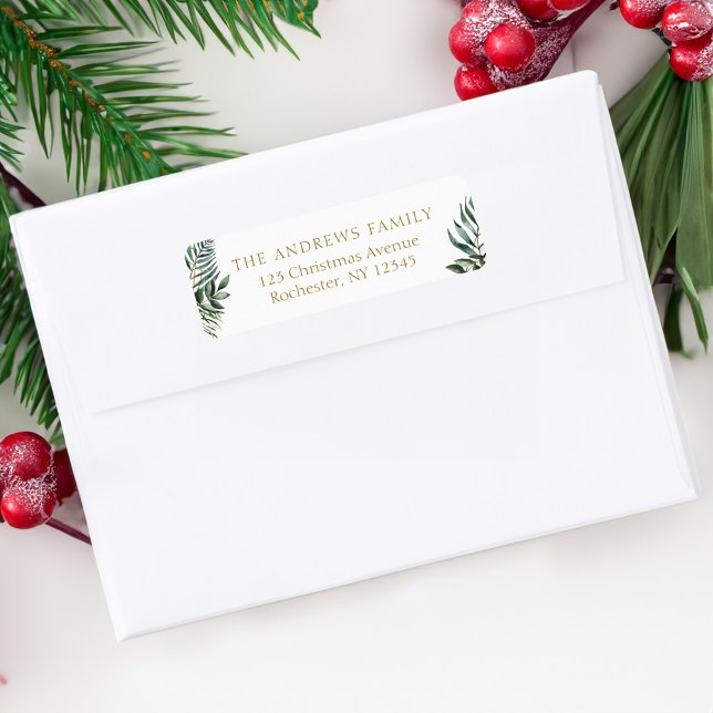 Customer specific Christmas Botanical   Return Address Label (Creator Uploaded)