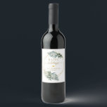 Customer specific Christmas Botanical Wine Label<br><div class="desc">Merry Christmas! Modern,  botanical design in gold green. Edit your product in minutes. By "further personalise",  fonts,  colours and positions can be customised.</div>