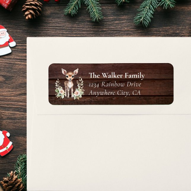 Customer Specific, Floral, Deer, Christmas Return Address Label (Customer Specific, Floral, Deer, Christmas Label
Customer Specific, Deer, Christmas, Wood, Label.)