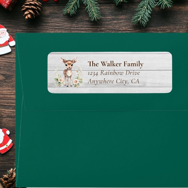 Customer Specific, Floral, Deer, Christmas Return Address Label (Customer Specific, Floral, Deer, Christmas Label
Customer Specific, Floral, Deer, Christmas, White W)