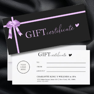 Customer specific, Logo Business Gift Certificate