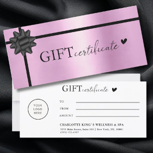 Customer specific, Logo Business Gift Certificate