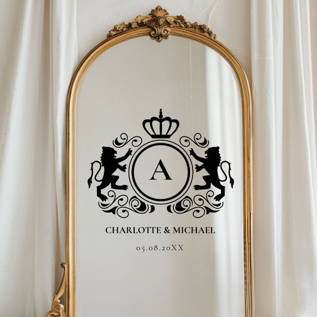 Customer Specific Logo Monogram Wedding (Customer specific, logo, monogram wedding, window cling with your names and date.)