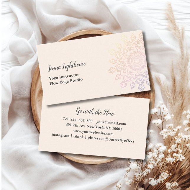 customer specific mandala business card (customer specific mandala beige business card)