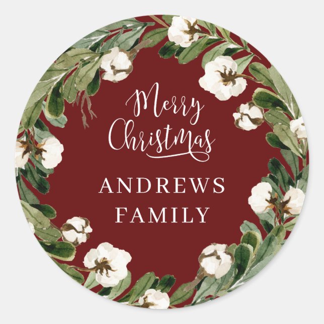 Customer specific Merry Christmas   Classic Round Sticker (Front)