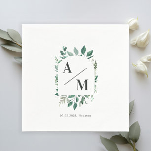 Customer-specific Monogram Leafy Napkins