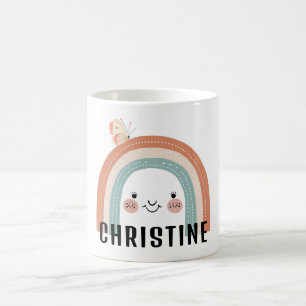 Customer specific, rainbow, butterfly coffee mug