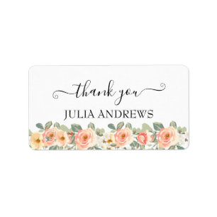 Customer-specific "Thank you!" floral, beautiful Label