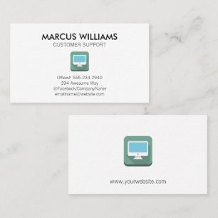 Customer Support Computer Logo Business Card