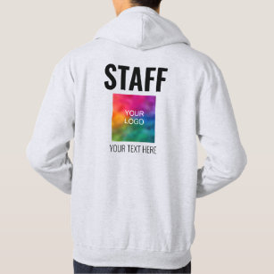 Customer Text Logo Double Sided Mens Staff Team Hoodie