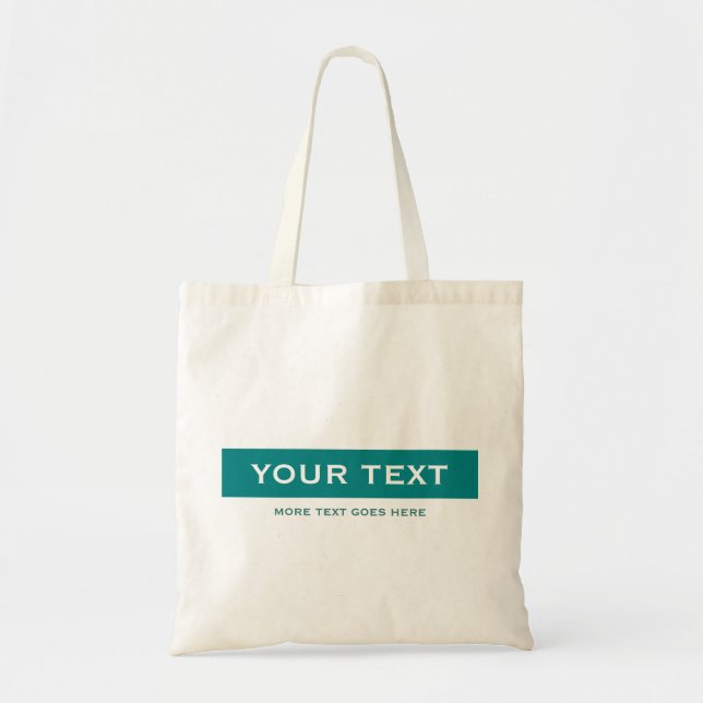 Customer Text Template Teal Green Natural Trendy Tote Bag (Front)