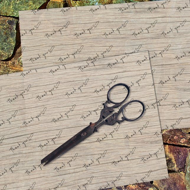 Customer Thank You Hearts on Wood Tissue Paper (Creator Uploaded)