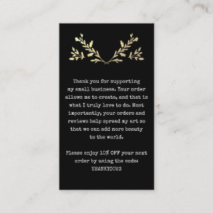 Customer Thank You Insert Small Business