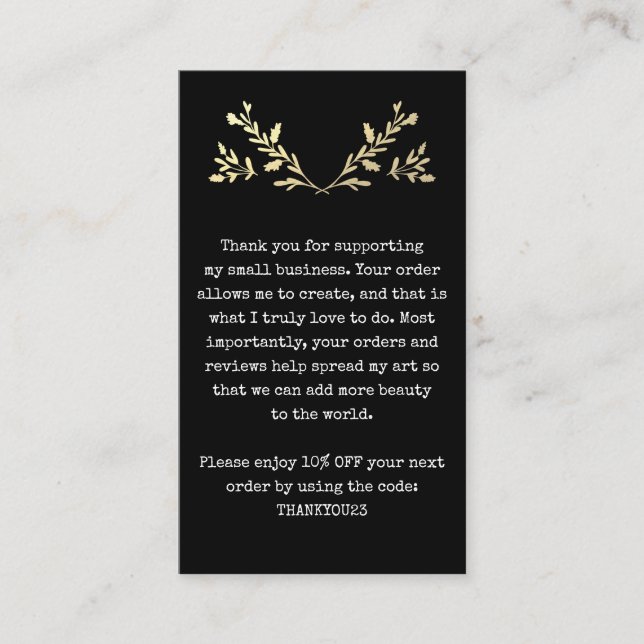 Customer Thank You Insert Small Business  (Front)