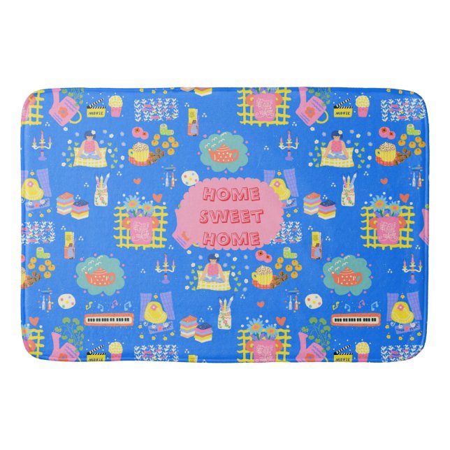 Customermized Home Sweet Home Bath Mat (Front)